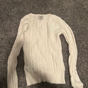 Women's White Cable Knit Sweater
